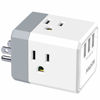 Picture of 3-Outlet USB Wall Charger and Extender with 3-Way Splitter, ETL Listed - for Home, Office, Cruise Ship