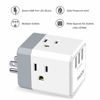 Picture of 3-Outlet USB Wall Charger and Extender with 3-Way Splitter, ETL Listed - for Home, Office, Cruise Ship