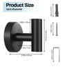 Picture of Kruodop Towel Hooks for Bathroom,2 Packs Wall Mount Towel Holder,Black Matte Wall Robe Hook,Stainless Steel Heavy Duty Door Hanger Towel Hook for Kitchen, Bedroom,Hotel,Pool,Coats(Drilling)