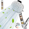 Picture of Cobbe Filtered Shower Head with Handheld, High Pressure 6 Spray Mode Showerhead with Filters, Water Softener Filters Beads for Hard Water - Remove Chlorine - Reduces Dry Itchy Skin, Chrome