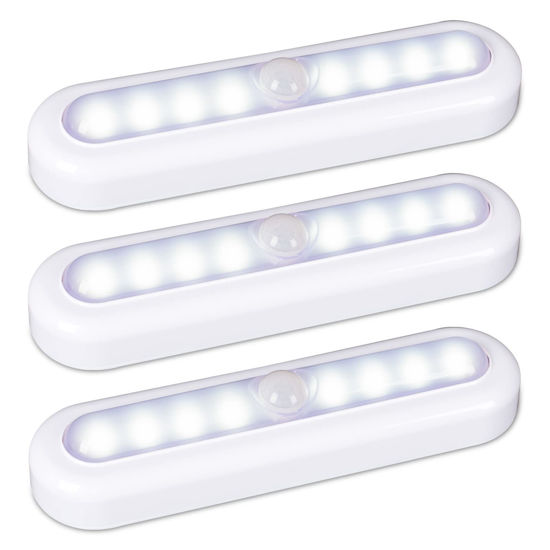 Picture of STAR-SPANGLED 3 Pack 7” Motion Sensor Lights Indoor Battery Operated, Stick on LED Light for Closet, Stairs, Under Cabinet, Cool White