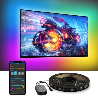 Picture of Govee TV LED Backlight, RGBIC Smart LED Strip Lights for 55-65 Inch TVs, Bluetooth and Wi-Fi APP Control, Works with Alexa & Google Assistant, Music Sync, 99+ Scene Modes, Adapter