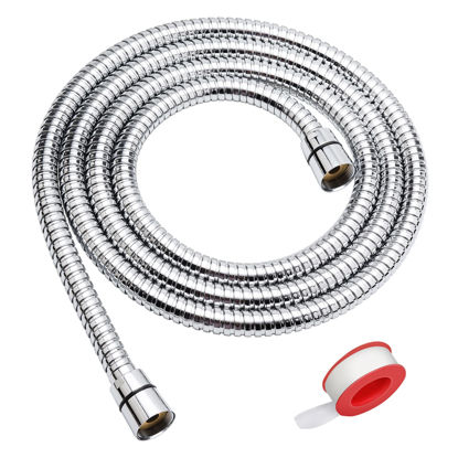 Picture of Blissland Shower Hose, 79 Inches Extra Long Stainless Steel Handheld Shower Head Hose with Brass Insert and Nut - Durable and Flexible(Chrome)