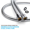 Picture of Blissland Shower Hose, 79 Inches Extra Long Stainless Steel Handheld Shower Head Hose with Brass Insert and Nut - Durable and Flexible(Chrome)