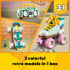 Picture of LEGO Creator 3 in 1 Retro Roller Skate Building Kit, Transforms from Roller Skate Toy to Mini Skateboard to Boom Box Radio, Birthday Gift for Skaters, Cool Toy for Boys and Girls Ages 8 and Up, 31148