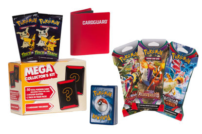 Picture of Pokémon Mega Collector's Kit: 100 Total Pokémon Cards | 5 Packs + 50 Cards (Includes 1 Holo-Foil Card) + Mini-Binder