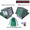 Picture of AFIING MTG Deck Box for Commander Display,Card Deck Box Fits 100 Double Sleeved Cards, Magic Commander TCG Card Storage Box with 2 Dividers,Dice Bag and 1 Toploader(Green/Grey)