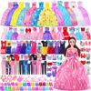 Picture of 79 Pcs Doll Clothes and Accessories with Doll, Princess Gowns, Fashion Dresses, Slip Dresses, Top, Pants, Jumpsuit, Swimsuits, Shoes, Hangers, Doll Dress up Toys for Girls Kids Toddlers Toy Gifts