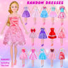 Picture of 79 Pcs Doll Clothes and Accessories with Doll, Princess Gowns, Fashion Dresses, Slip Dresses, Top, Pants, Jumpsuit, Swimsuits, Shoes, Hangers, Doll Dress up Toys for Girls Kids Toddlers Toy Gifts