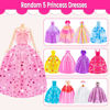 Picture of 110 Pcs Doll Clothes and Accessories - Doll Dress up Toys for Girls with Wedding Dresses, Casual Dresses, Casual Jumpsuit, Swimsuits Bikini, Glasses, Shoes, Hangers, Doll Clothes Toys for Girl Gift