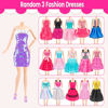 Picture of 110 Pcs Doll Clothes and Accessories - Doll Dress up Toys for Girls with Wedding Dresses, Casual Dresses, Casual Jumpsuit, Swimsuits Bikini, Glasses, Shoes, Hangers, Doll Clothes Toys for Girl Gift