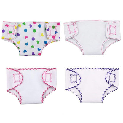 Picture of DC-BEAUTIFUL 4 Pack Baby Diapers Doll Underwear for 14-18 Inch Baby Dolls, Suitable for Infant Dolls Baby Girls