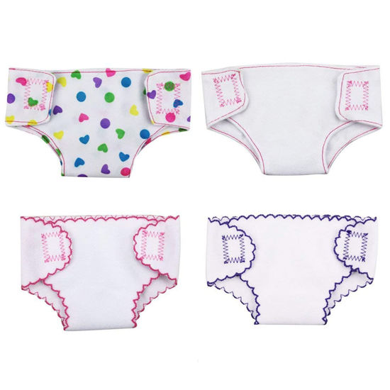 Picture of DC-BEAUTIFUL 4 Pack Baby Diapers Doll Underwear for 14-18 Inch Baby Dolls, Suitable for Infant Dolls Baby Girls