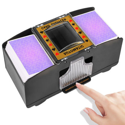 Picture of FEIERYA Automatic Card Shuffler 2 Deck,Battery-Operated Electric UNO Poker Shuffler,Playing Card Shuffler for Home Card Game,Travel