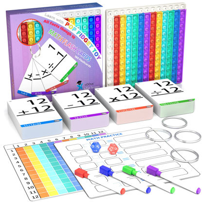 Picture of Math Games for Kids - Math Pop It with Flash Cards for Kids Ages 4-8 - Fun Math Practice with Addition, Subtraction, Multiplication & Division - Ideal for Math Learning and Skill Building.
