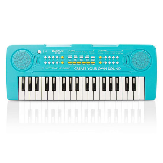 Picture of BIGFUN Kid Keyboard Piano - 37 Keys Keyboard Piano Kids Multifunction Music Educational Instrument Toy Keyboard Piano for 3, 4, 5, 6, 7, 8 Girls and Boys (Blue)