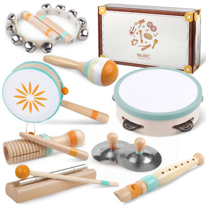 Picture of Toddlers Musical Instruments-Baby Montessori Wooden Musical Toys for Toddlers 1-3 Year Old,Kids Percussion Instruments Toy for 1 Year Boy&Girls,Christmas Birthday Gift for 1-3-5+ Year Old