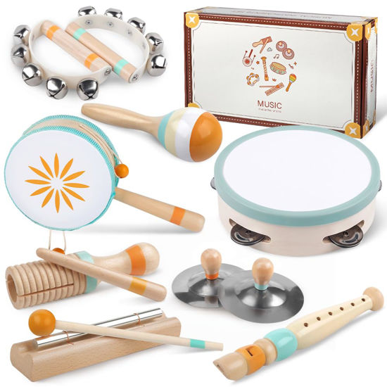 Picture of Toddlers Musical Instruments-Baby Montessori Wooden Musical Toys for Toddlers 1-3 Year Old,Kids Percussion Instruments Toy for 1 Year Boy&Girls,Christmas Birthday Gift for 1-3-5+ Year Old