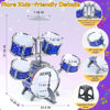 Picture of Upgraded Kids Drum Set for Toddlers 1-3, Kids Jazz Drum Ages 3-5, Star Light up Musical Instrument Toys for Boys Girls 2-5 4-6 5-7 ( All Plastic)