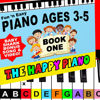 Picture of The HAPPY PIANO PRESCHOOLERS Book & Color-Coded Stickers KIT. SO EASY-to-FOLLOW. Kids Toddlers AGES 3-5. Beginner music book, BABY SHARK lesson video, FREE Book 2 (digital) 20K taught since 2006!