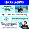 Picture of The HAPPY PIANO PRESCHOOLERS Book & Color-Coded Stickers KIT. SO EASY-to-FOLLOW. Kids Toddlers AGES 3-5. Beginner music book, BABY SHARK lesson video, FREE Book 2 (digital) 20K taught since 2006!