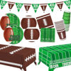 Picture of Football Party Supplies Kit Serve 24,Includes Dinner Plates, Dessert Plates, Napkins, Cups,Banner and Touchdown Tablecloth for Football Birthday Party Football Game Day Tailgate Party Decorations