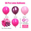 Picture of Pink Balloons Metallic Pink Balloon, 50Pcs 12Inch Hot Pink Chrome Pink Latex Balloons Baby Pink Balloons and Dark Magenta Pink Balloons for Birthday Baby Shower Princess Party Decorations