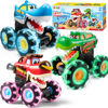 Picture of JOYIN 3 Pack Monster Truck Toy - Motion Activated Light-Up Cars for Toddlers - Monster Treads Lightning Wheels - Baby Toy Present - Press & Go Cars for Boys Girls