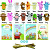 Picture of Valentines Day Card with Plush Animal Finger Puppet Toys Sets, 16Pcs Cartoon Hand Puppets for Kids Valentine's Day Preschool Classroom Exchange Prizes, Valentine Theme Party Favor