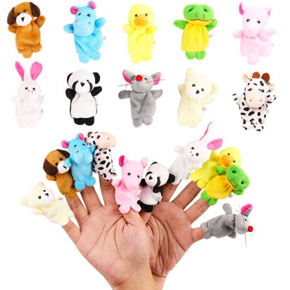 Picture of 10Pcs Finger Puppets Set - Soft Plush Animals Finger Puppet Toys for Kids, Mini Plush Figures Toy Assortment for Boys & Girls, Party Favors for Shows, Playtime, Schools