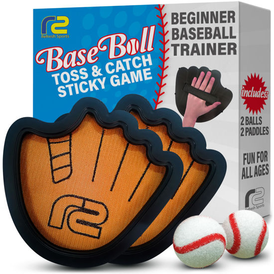Picture of Toss and Catch Ball Set: Easter Basket Stuffers & Kids Baseball Training Glove Toy Paddle - Baseball Games for Kids - Easter Gifts for Boys & Girls - Velkro Ball and Catch Game - Outdoor Toys All Ages