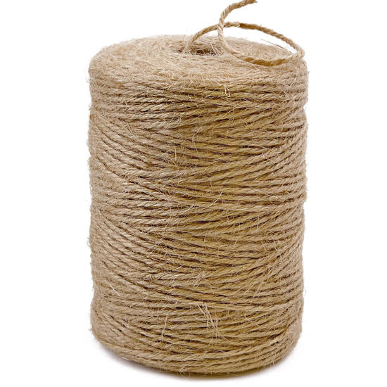 Picture of PerkHomy Natural Jute Twine 600 Feet Long Twine String for Crafts Gift Wrapping Packing Gardening Crochet Knitting Macrame Decor (Brown 2mm * 600feet)