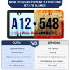 Picture of QUANQIUFEI 2 Pack Black License Plate Frames, Stainless Steel License Plate Cover, Matte License Plate Holder Car Accessories with Screw Caps (4 Holes)