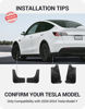Picture of BASENOR 2025 Upgraded Tesla Model Y Mud Flaps Splash Guards Vehicle Sediment Protection No Drilling No Tape Mudflaps Tire Protector Mudflaps All Weather Tesla Exterior Accessories (Set of 4)