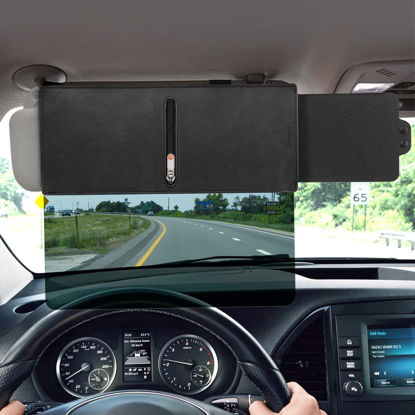 Picture of Veharvim Polarized Sun Visor for Car with Zipper Slider, Upgraded UV400 Car Sun Visor Extension with PC Lens and Side Sunshade,Anti-Glare Car Visor for Safe Driving,UV-Filtering/Protection