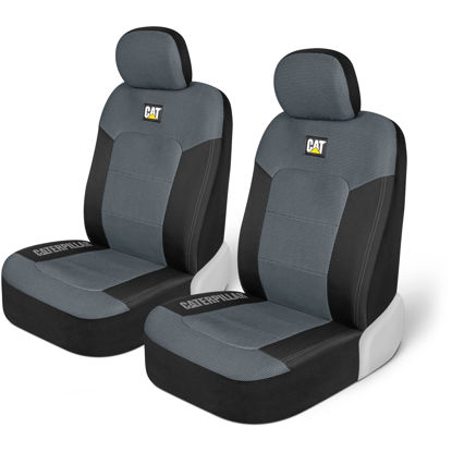 Picture of Cat MeshFlex Automotive Seat Covers for Cars Trucks and SUVs - Gray Car Seat Covers for Front Seats, Truck Seat Protectors with Comfortable Mesh Back, Set of 2