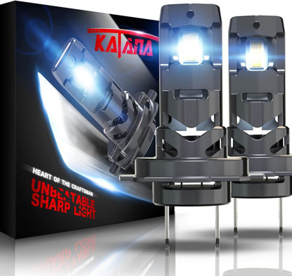 Picture of KATANA H7 Light Bulbs,H7 Bulb No Adapter Required 400% Brightness 6500K White Non-Polarity Plug and Play Mini Size Fog Bulb of 2