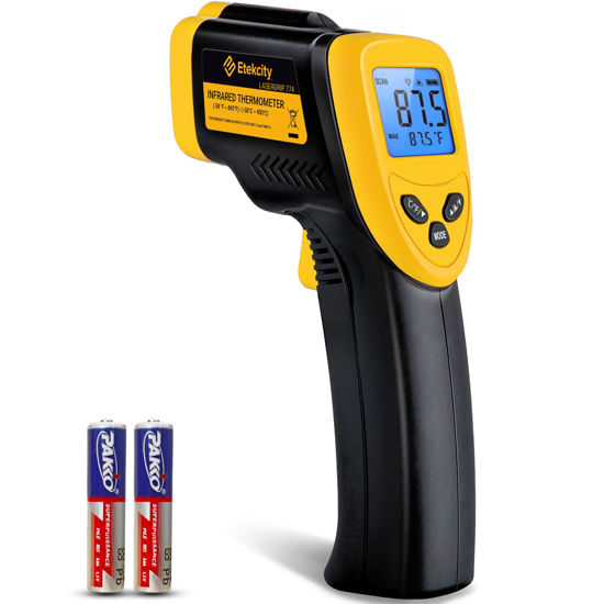 Picture of Etekcity Infrared Thermometer Laser Temperature Gun 774, Meat Food Candy Oven Thermometer for Griddle Accessories, Heat Gun for Cooking Refrigerator Tools, Yellow, -58°F to 842°F
