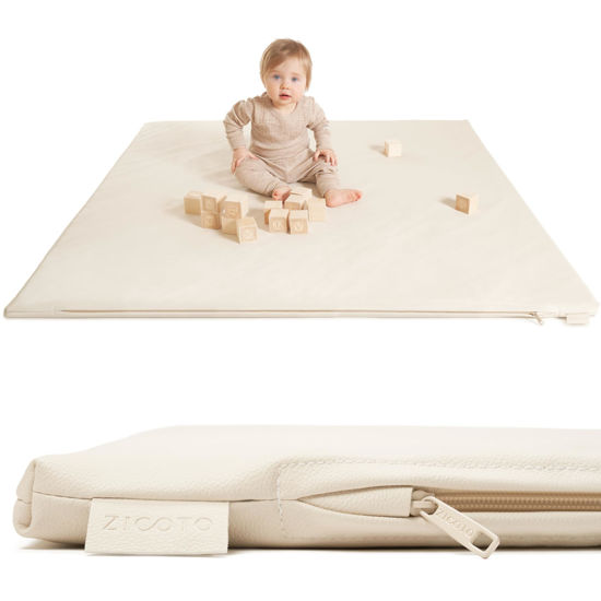 Picture of Stylish Padded Baby Play Mat for Your Boy or Girl - Extra Thick & Super Soft Vegan Leather Floor Mat Creates A Safe Play Area for Little Ones - A Beautiful Playmat That Fits Nicely Into Any Playroom