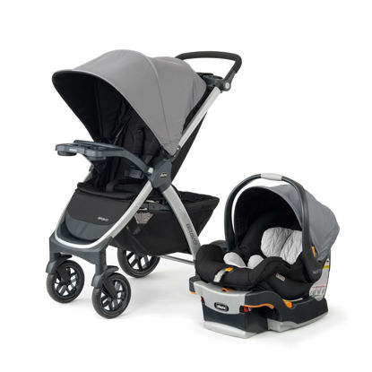 Picture of Chicco Bravo 3-in-1 Trio Travel System, Quick-Fold Stroller with KeyFit 30 Infant Car Seat and base | Camden/Black