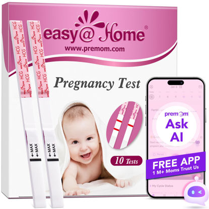Picture of Easy@Home Pregnancy Test Strips Kit: 10 Pack HCG Test Strips - Early Detection Home Pregnancy Test