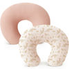 Picture of Konssy 2 Pack Muslin Nursing Pillow Covers, Soft and Adorable Nursing Cover for Breastfeeding Pillows, Pillow Slipcover for Baby Girls Boys Newborn(Pink, Floral)