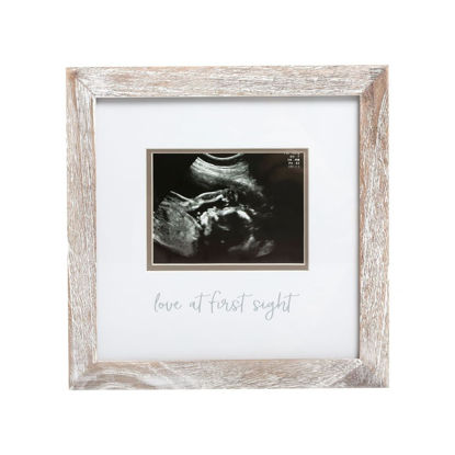 Picture of Pearhead Love at First Sight Sonogram Picture Frame, Gender Neutral Ultrasound Keepsake, Baby Gift, GIft For Expecting Parents, Ideal Pregnancy Gift, Baby Shower and Nursery Decor, 4” x 3” Photo Insert, Rustic