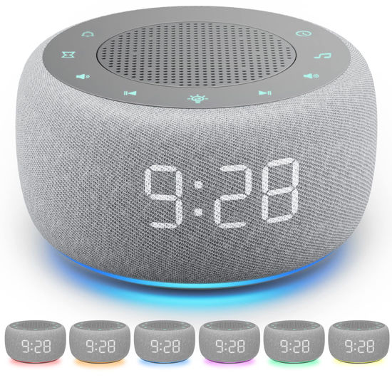 Picture of Buffbee Sound Machine & Alarm Clock 2-in-1, 18 Soothing Sound, 7 Night Light, Sleep Timer, Precise 30-Level Volume Control White Noise Machine