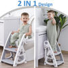 Picture of Potty Training Seat & Toddler Step Stool, Ultimate Stability Toddler Toilet Seat, Adjustable Step & Seat Height Potty Seats for Toddlers Boys Girls(Grey)