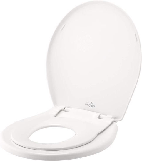 Picture of Little2Big Toilet Seat with Built-In Toddler Potty Training Seat, Slow Close, Easy to Install, ROUND, White
