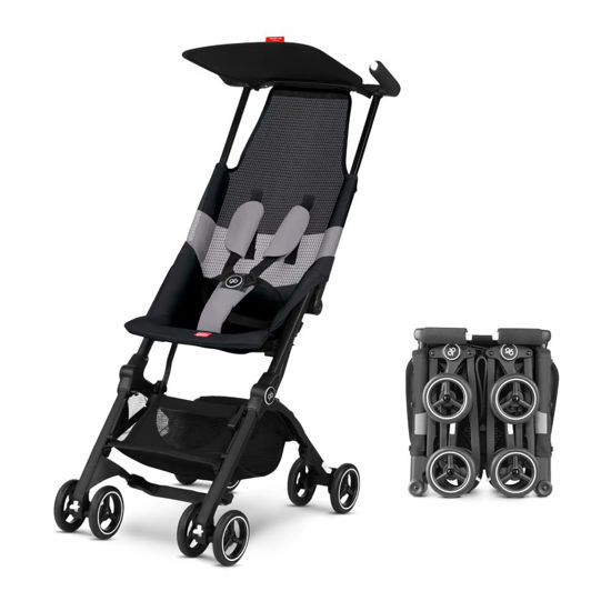 Picture of gb Pockit Air All Terrain Ultra Compact Lightweight Travel Stroller with Breathable Fabric in Velvet Black