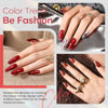 Picture of modelones Cat Eye Gel Nail Polish,15 ML Glitter Red Gel Polish Magnetic Gel Burgundy Red Sparkle Bloody Nail Polish Reflective Translucent UV Ge Art DIY Salon Valentine Gift for Girl Women