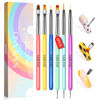Picture of SAVILAND 6PCS Nail Art Brushes Set - Multifunctional Nail Brushes for Nail Art Nail Design Brush Gel Nail Brush for Nail Extension Nail Art Liner Brush 3 Sizes Dotting Tools for DIY