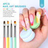 Picture of SAVILAND 6PCS Nail Art Brushes Set - Multifunctional Nail Brushes for Nail Art Nail Design Brush Gel Nail Brush for Nail Extension Nail Art Liner Brush 3 Sizes Dotting Tools for DIY
